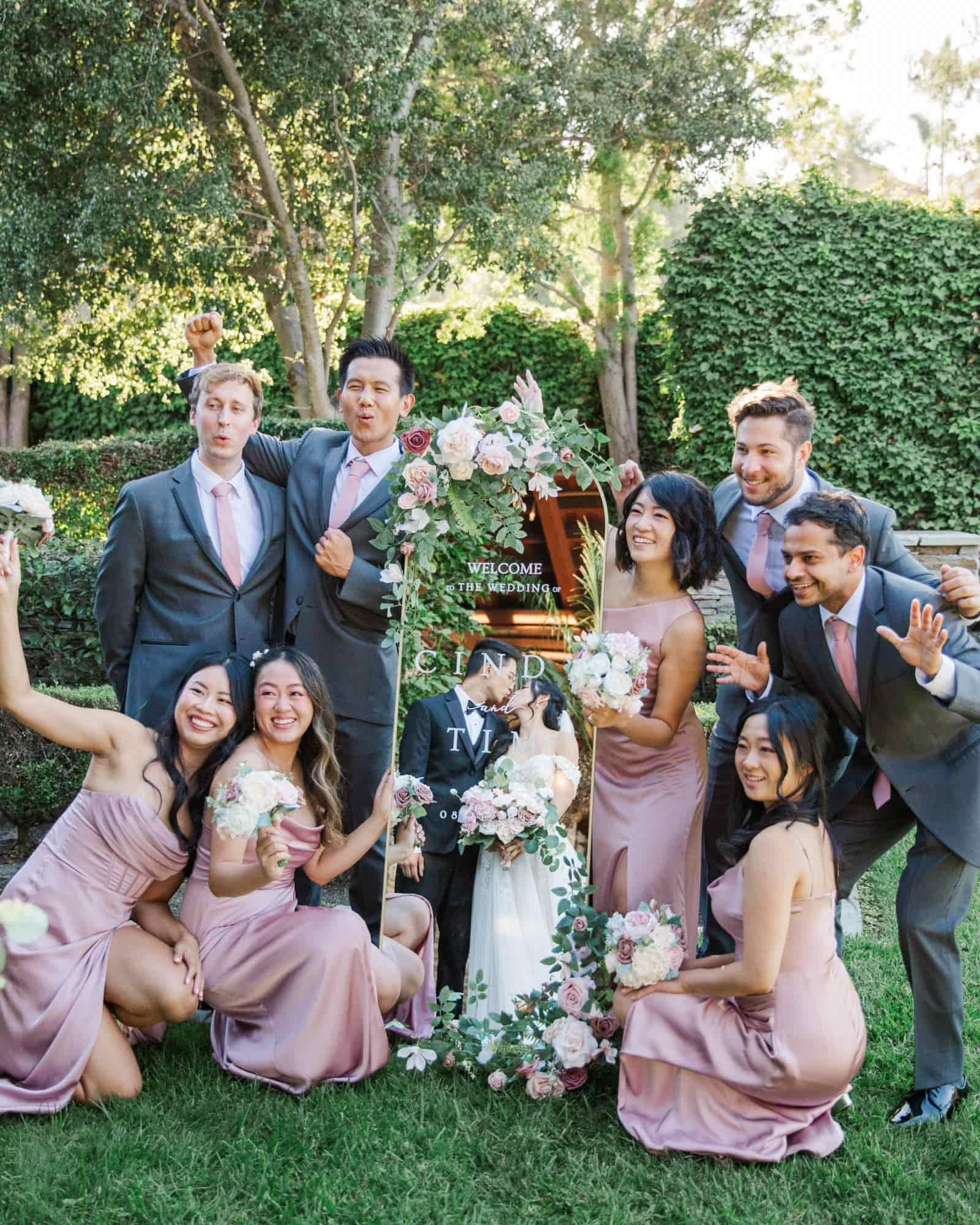 Bridesmaid Bouquets in Dusty Rose & Cream