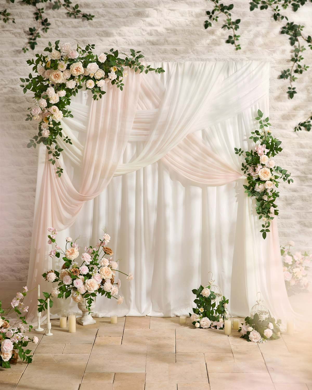 Flower Arch Decor in Powder Pink And Cream