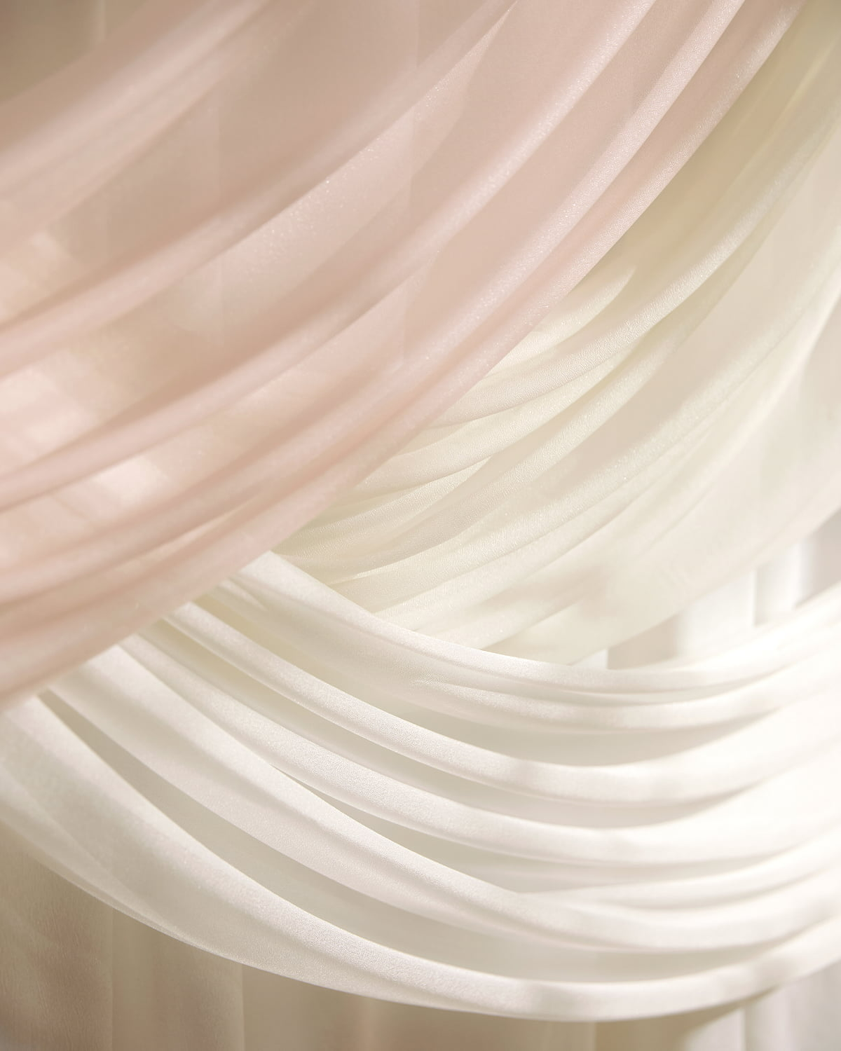 Romantic Sheer Table Runner 29" w x 14ft in Nude