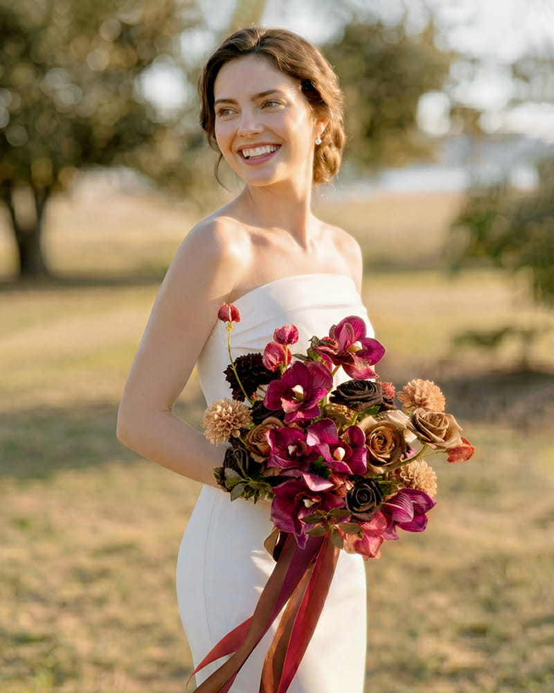 Burgundy & Burnt Orange Flower Box