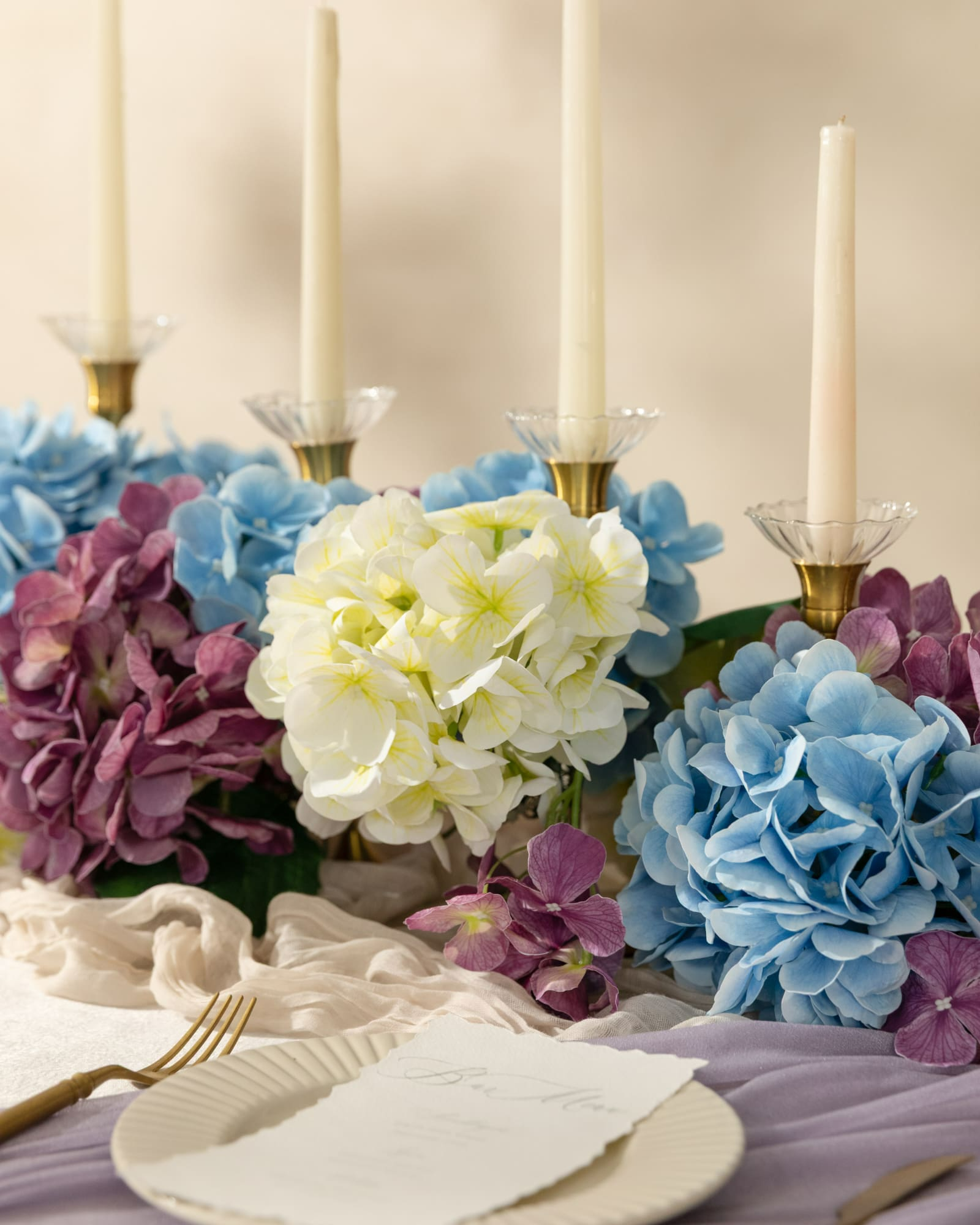 Hydrangeas with Stem - Purple