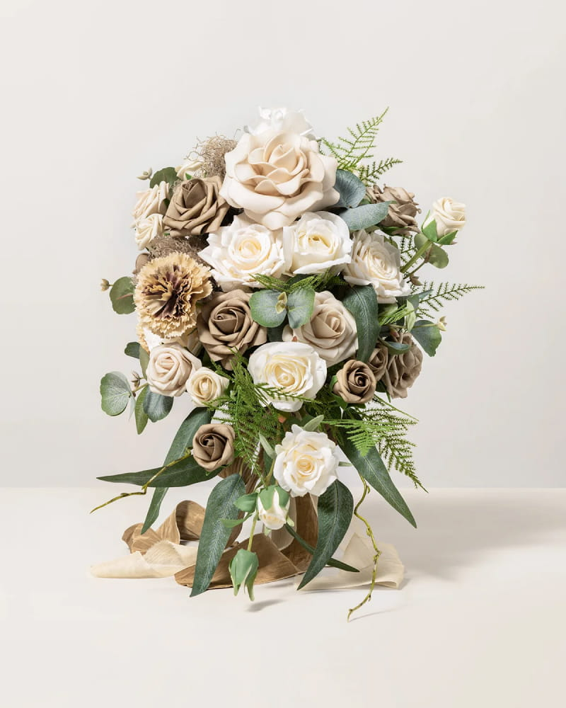 White & Beige Bridal Bouquet