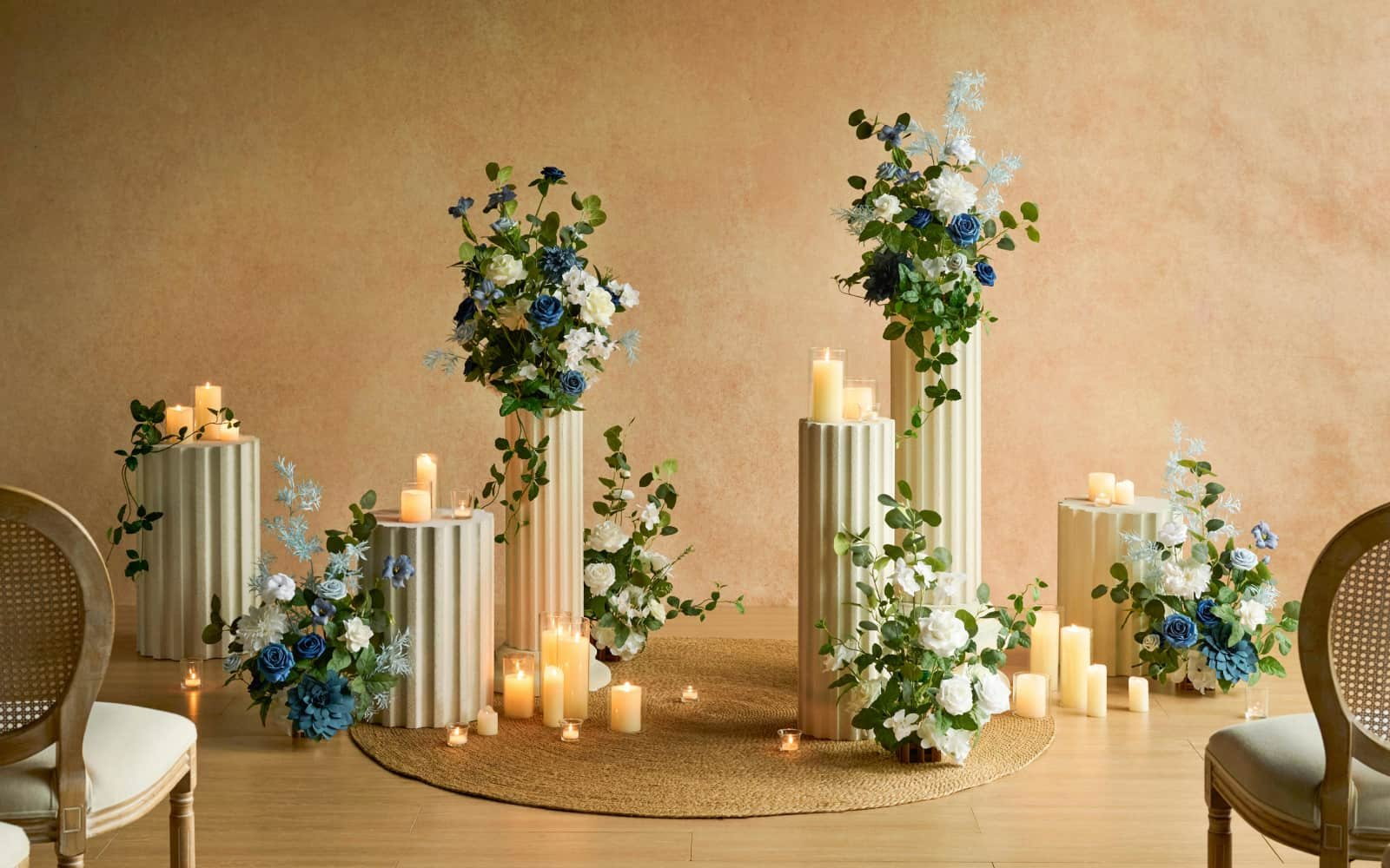DIY Designer Flower Boxes in Dusty Blue & Navy