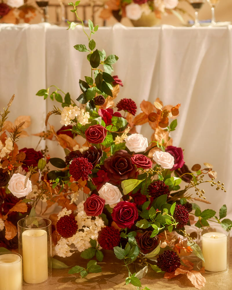 Burgundy & Powder Pink Flower Box
