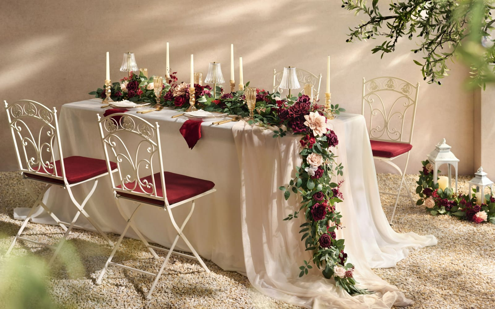 Romantic Marsala Flower Garland