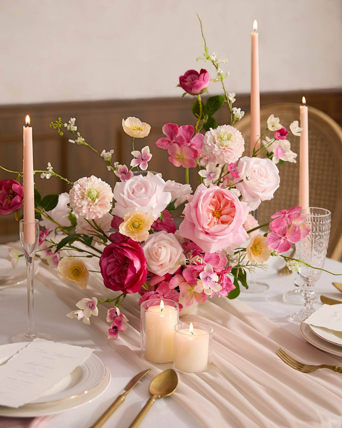 DIY Designer Flower Box in Powder Pink & Berry Pink & Cream