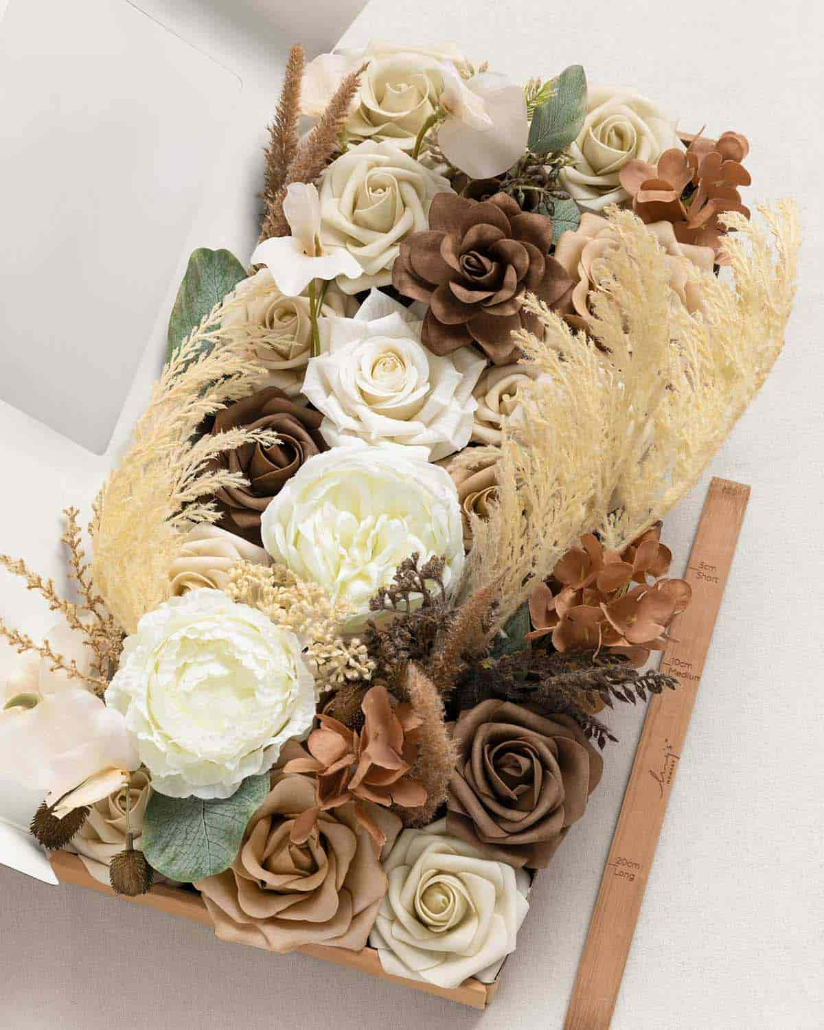 DIY Designer Flower Box in Earth Brown & Tawny Beige