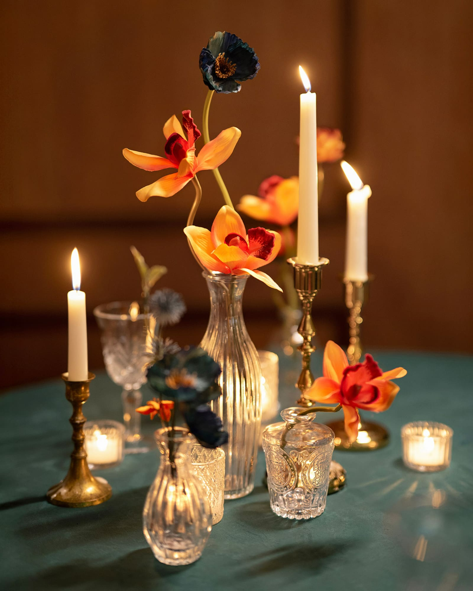 Flower Boxes in Black & Pumpkin Orange