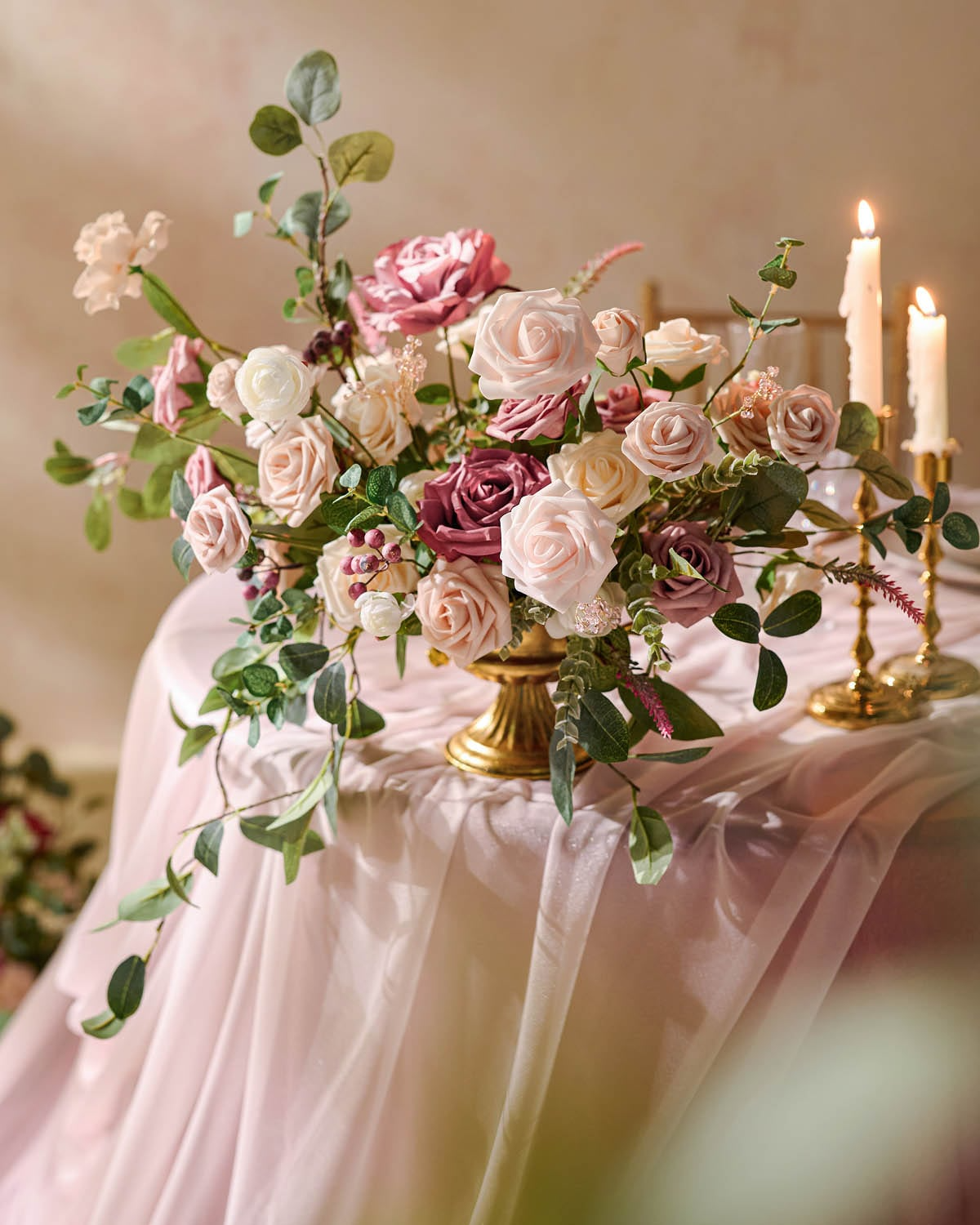 DIY Designer Flower Boxes in Dusty Rose & Cream