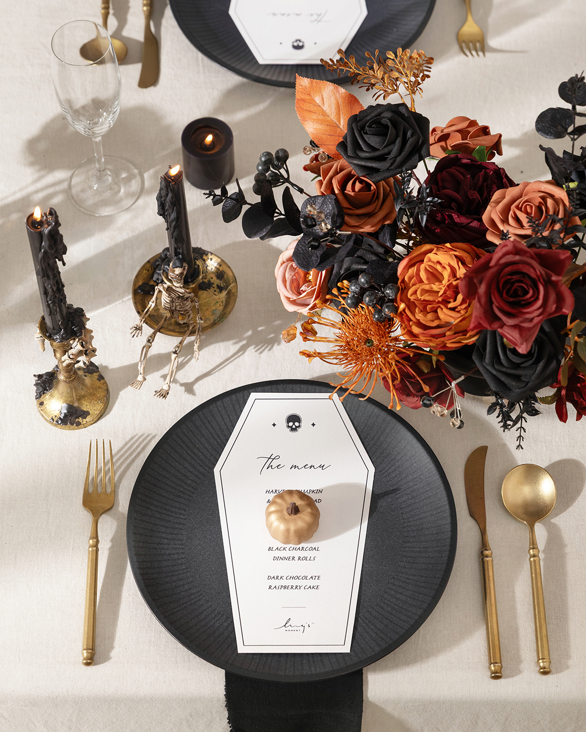 Flower Boxes in Black & Pumpkin Orange