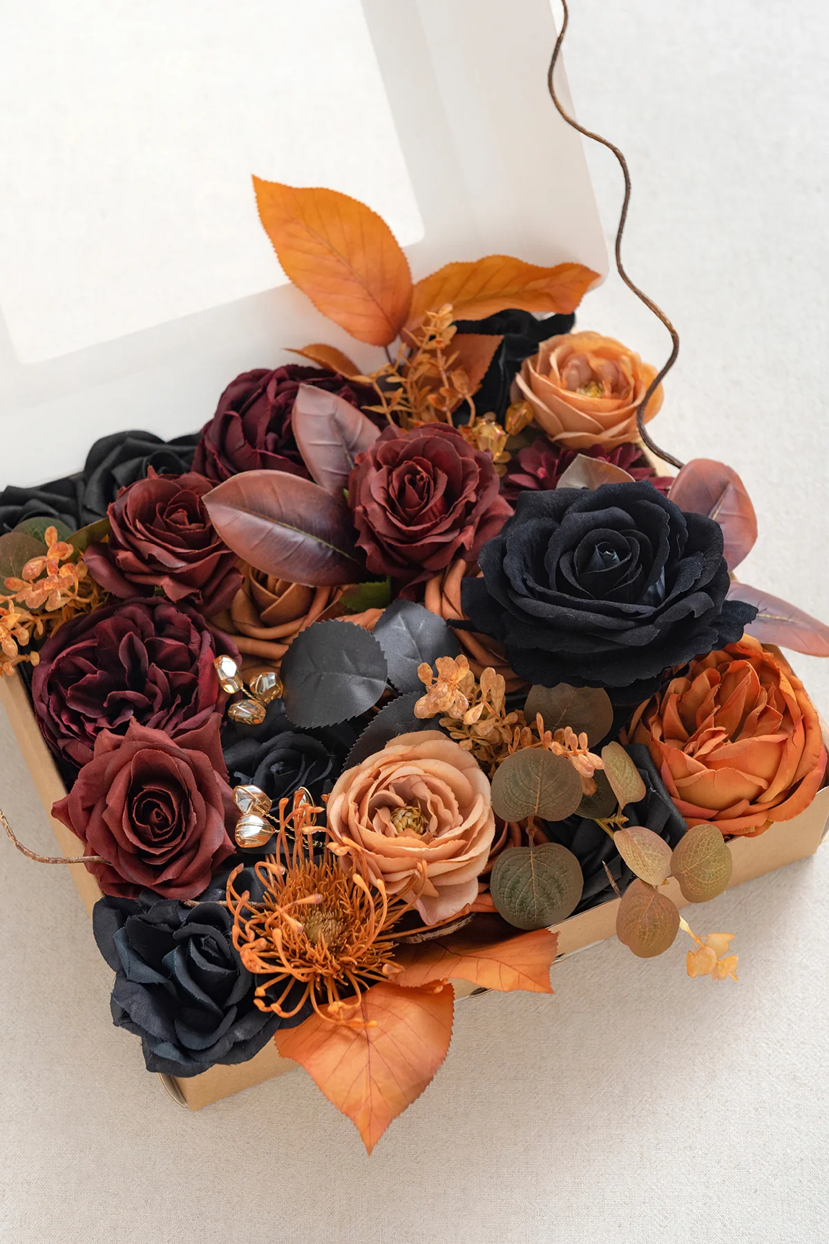 Flower Boxes in Black & Pumpkin Orange