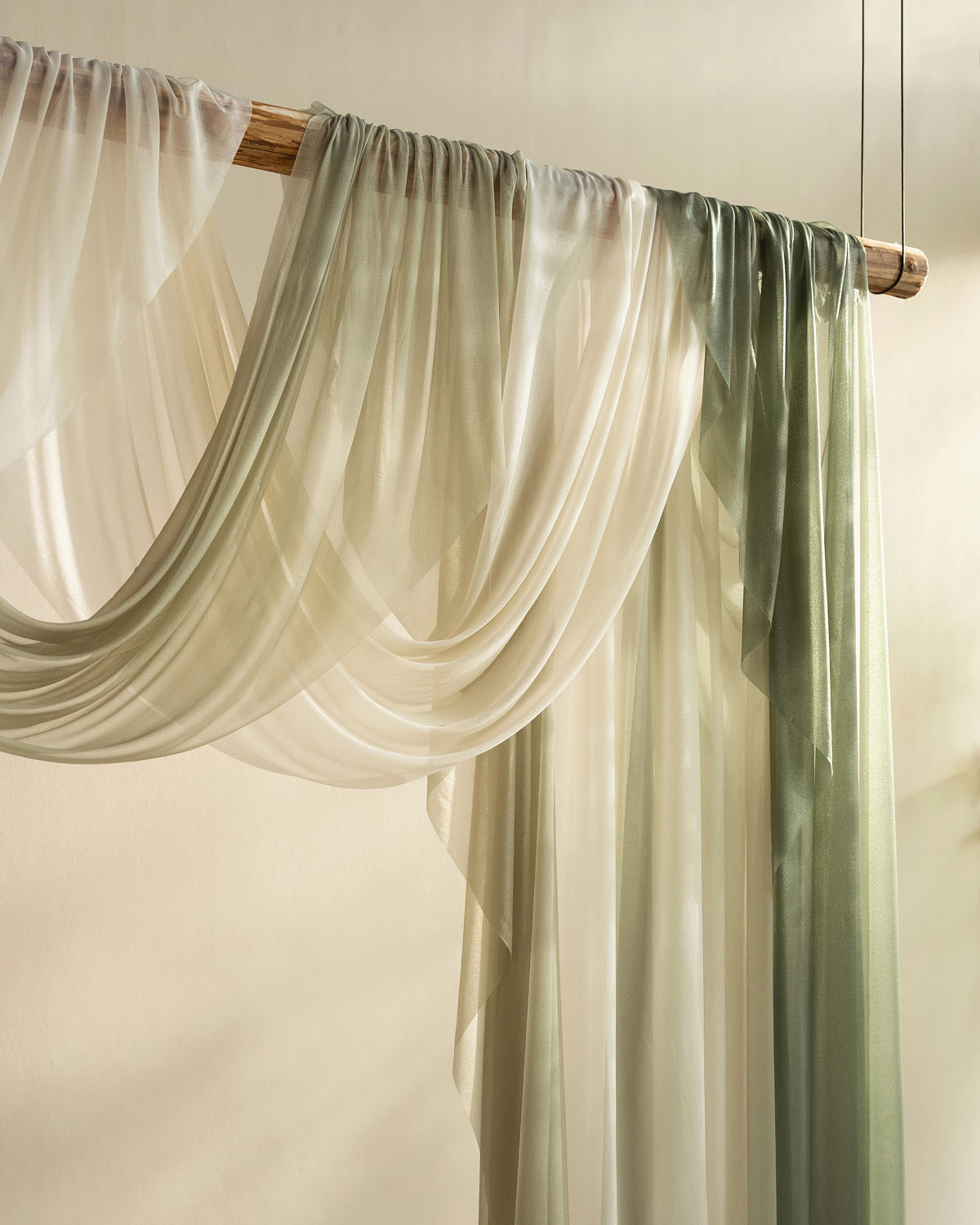 Sheer Wedding Arch Draping 30" w x 20ft - Ombre Colors