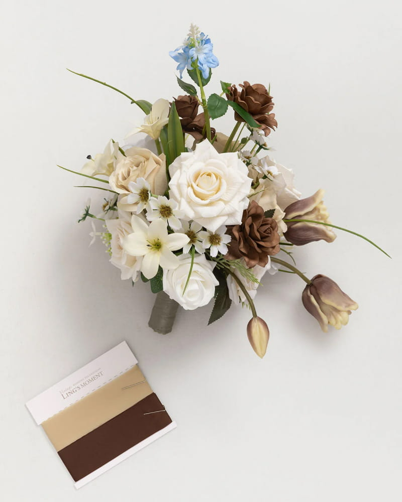 Earth Brown & Tawny Beige Bridal Bouquet