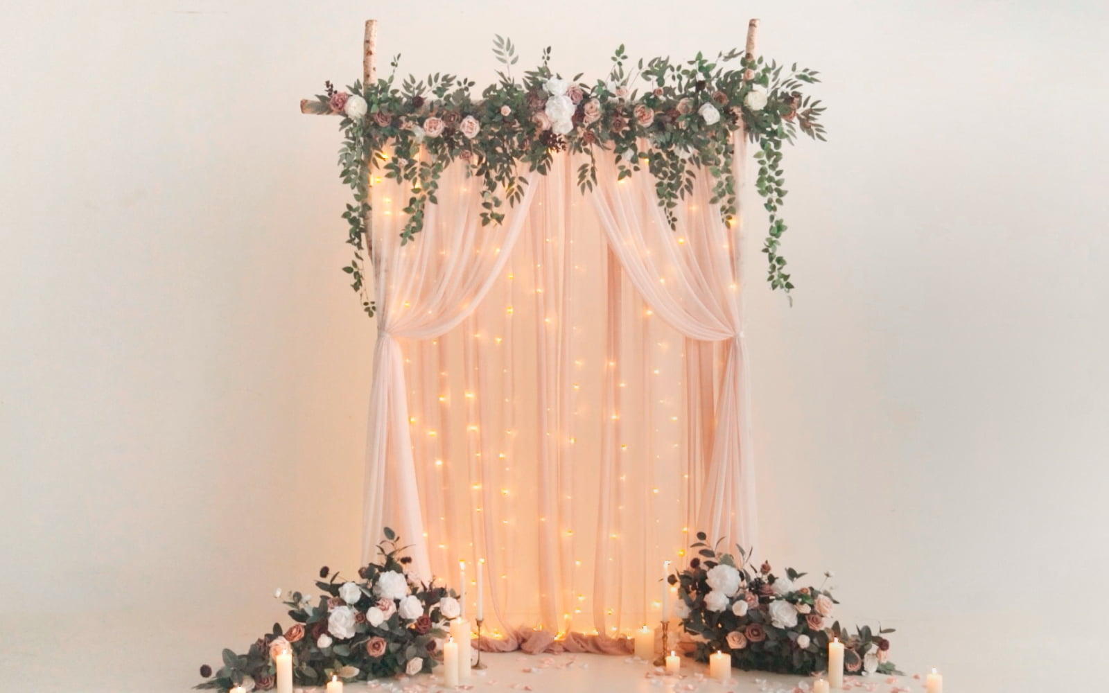2-Layer Wedding Backdrop Curtains 59" x 10ft (Set of 2)