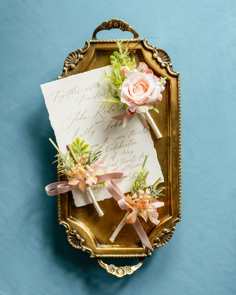 Boutonnieres in Garden Blush