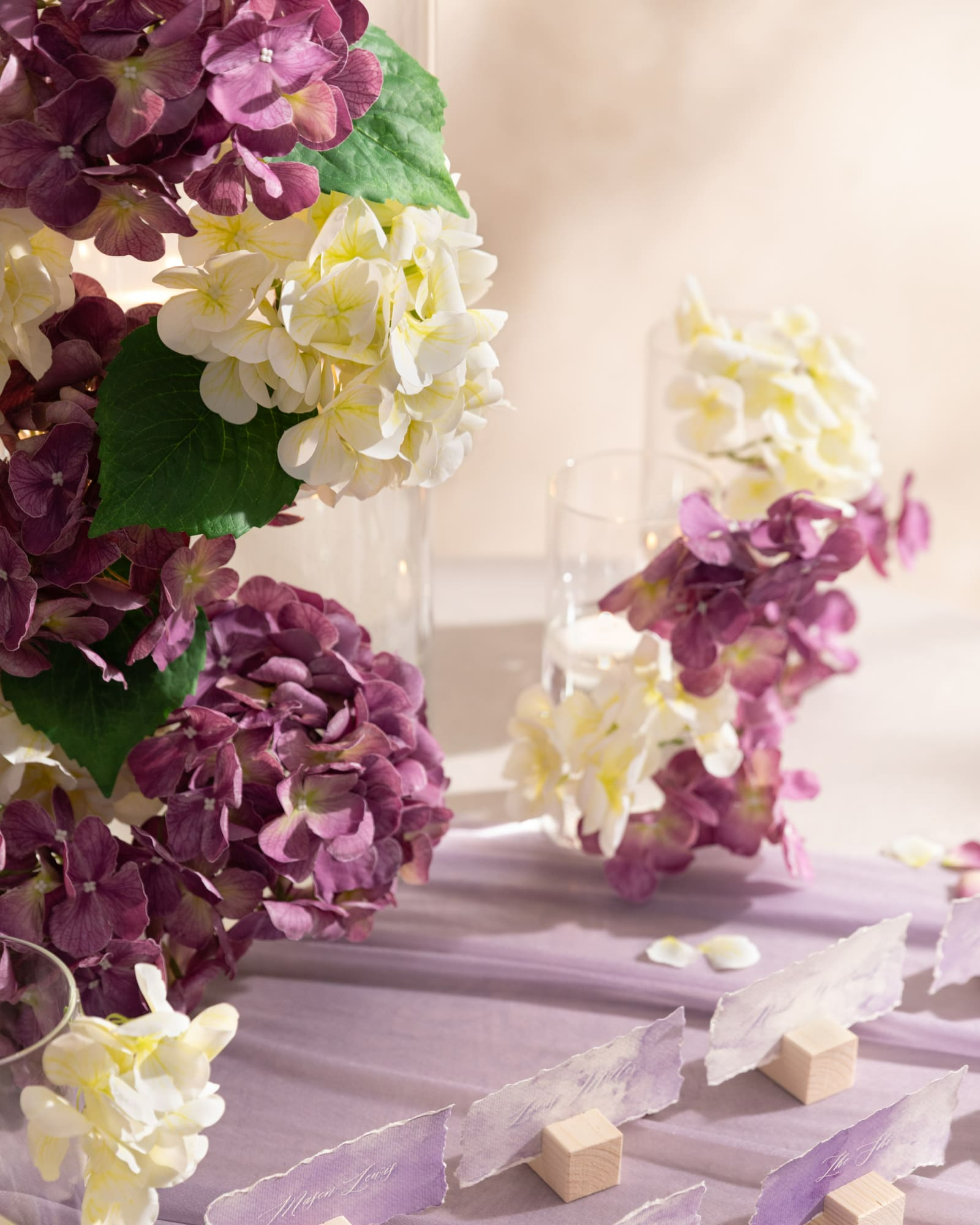 Hydrangeas with Stem - White