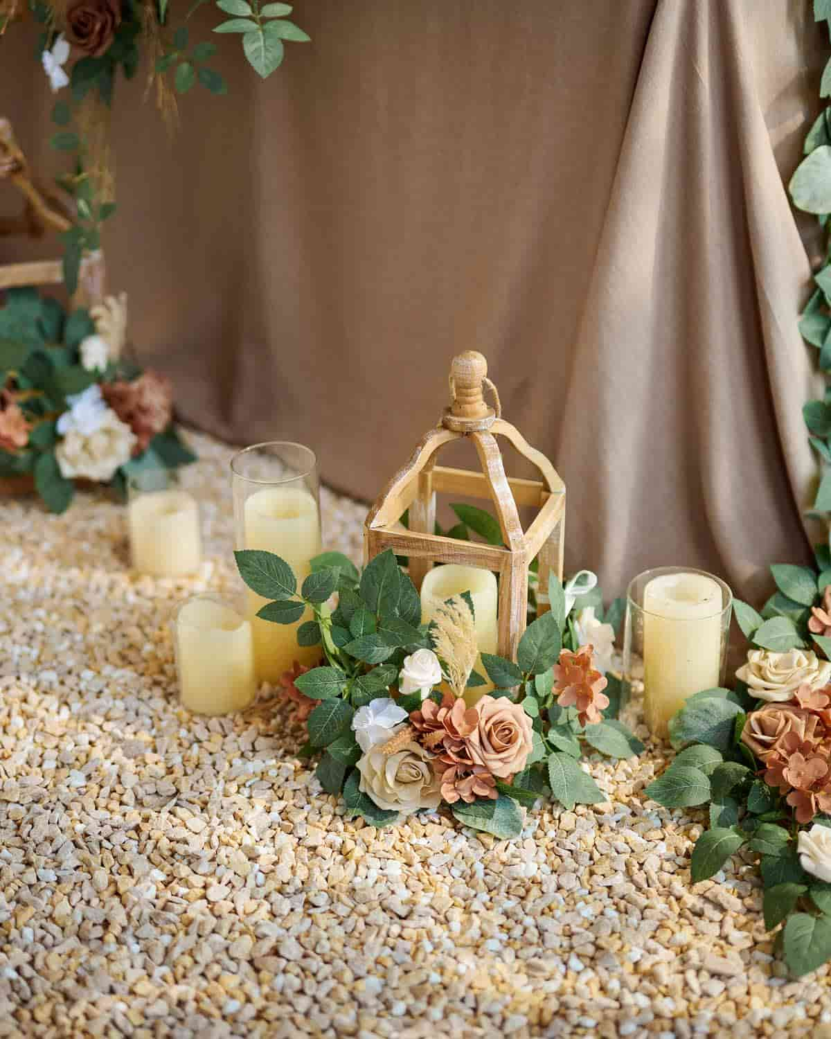 2ft Flower Garlands in Earth Brown & Beige