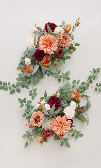 Head Table Floral Swags in Sunset Terracotta