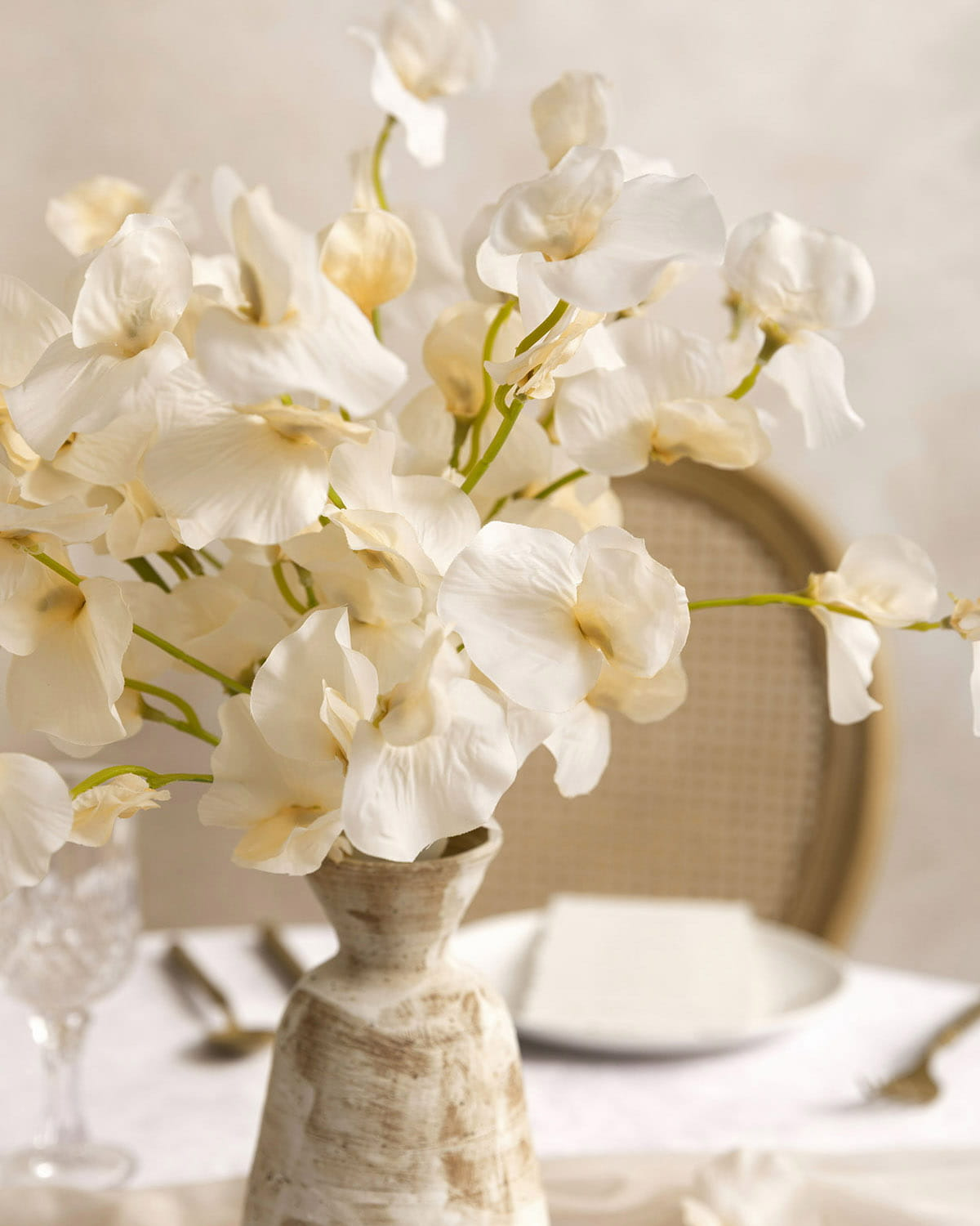 Cream Sweet Pea with Stem