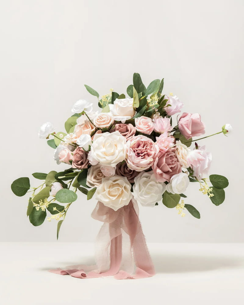 Dusty Rose & Cream Bridal Bouquet