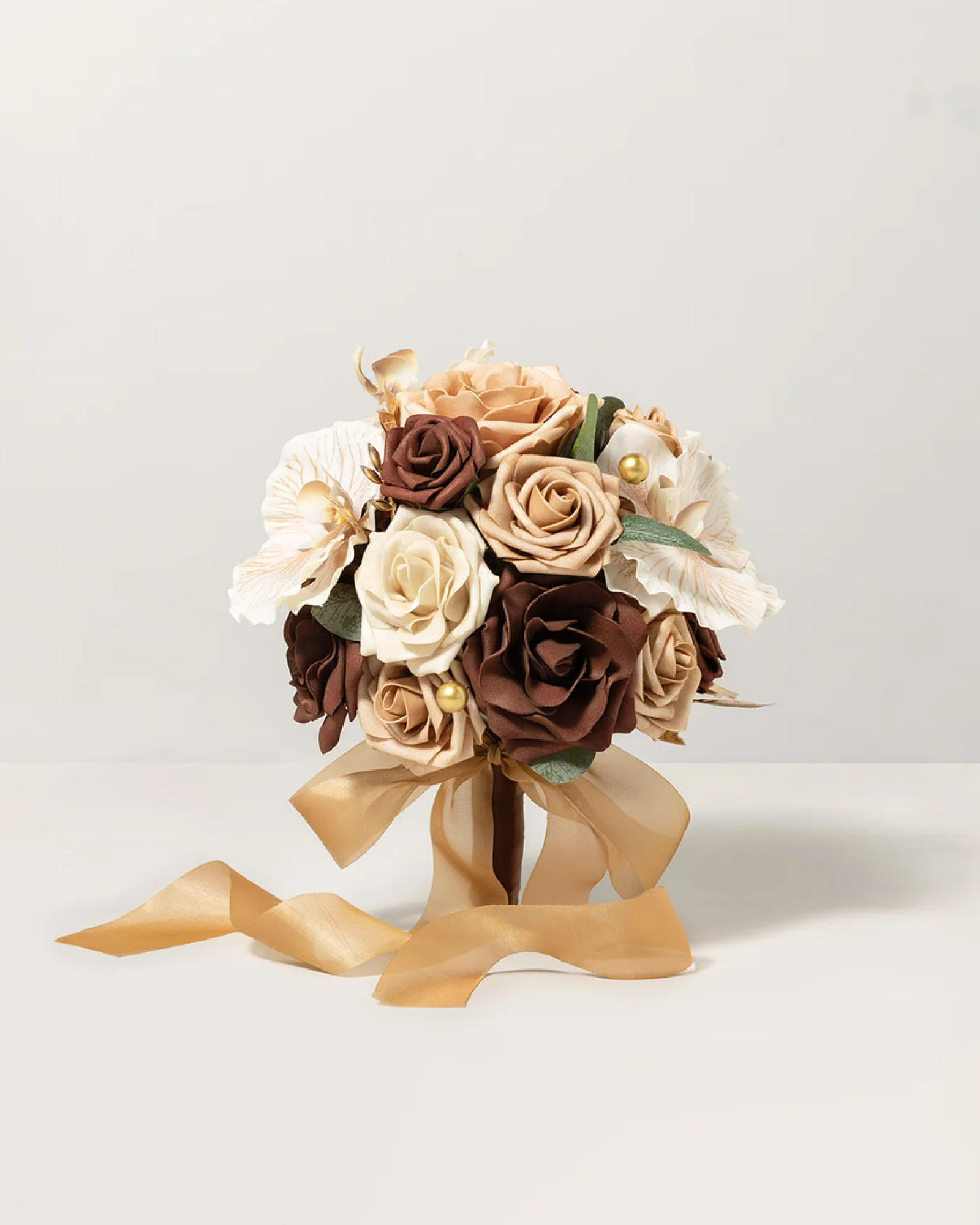 7" Bridesmaid Bouquet in Caramel & Walnut Brown