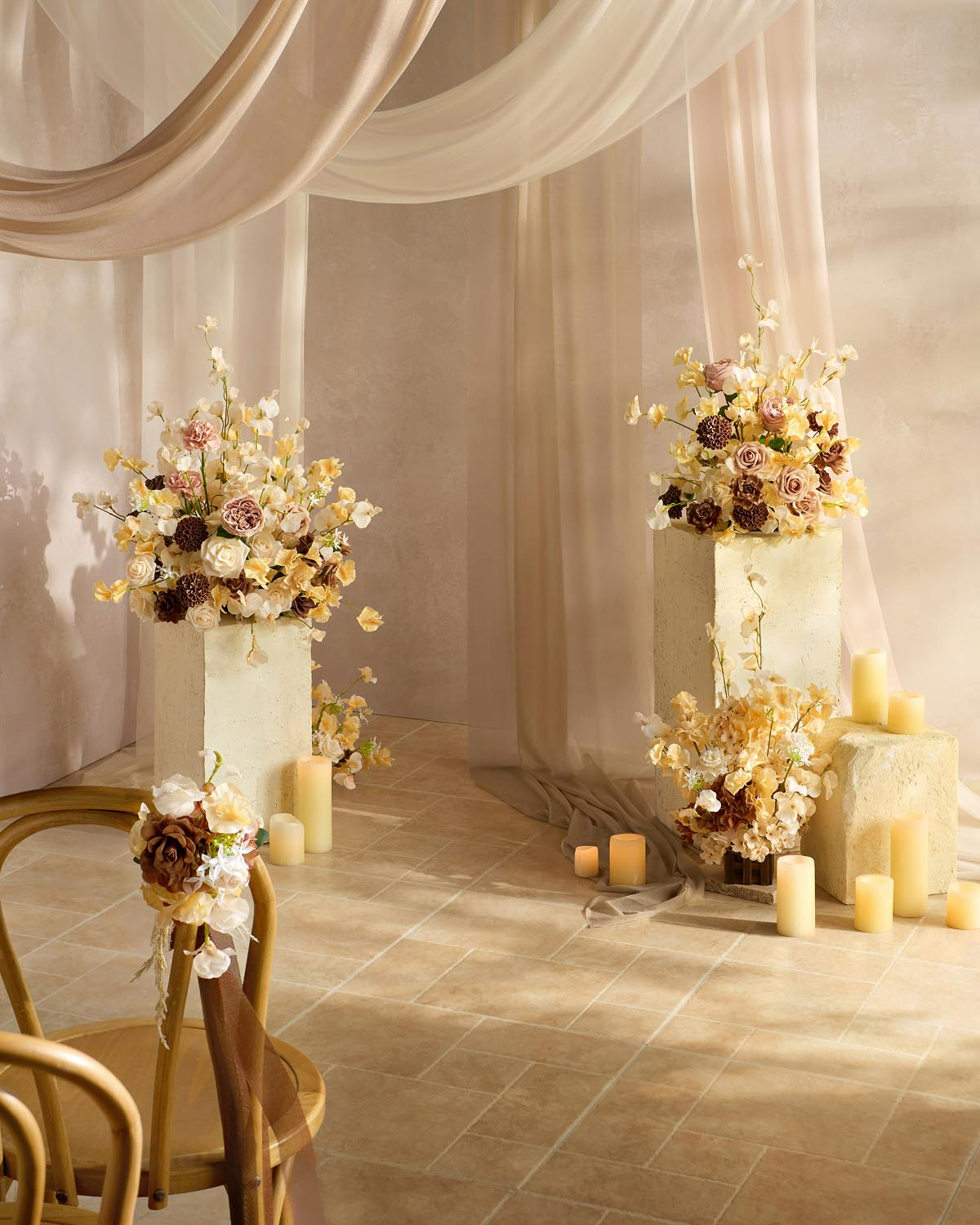 Earth Brown & Butter Yellow Bridal Bouquet