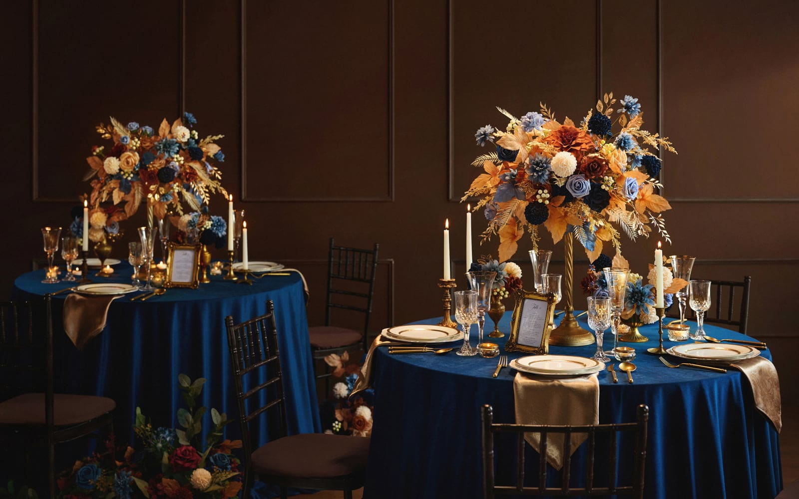 DIY Designer Flower Boxes in Russet Orange & Denim Blue