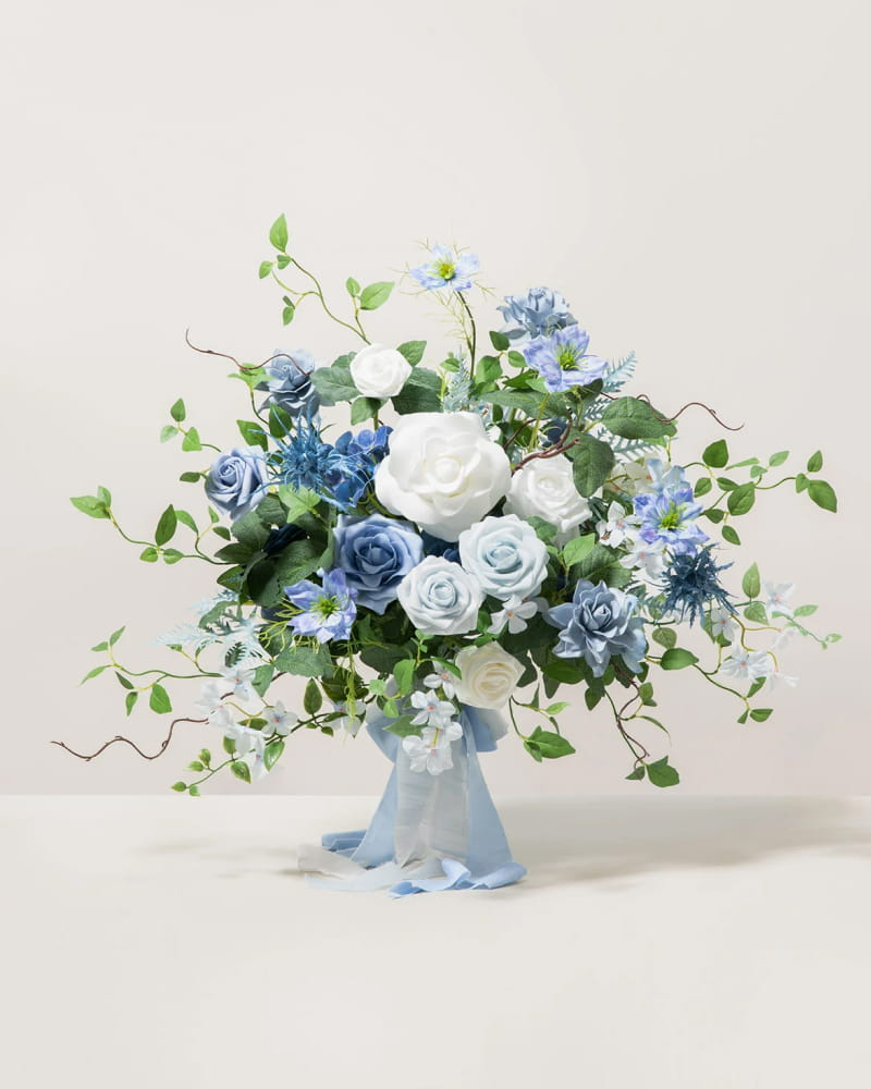 Dusty Blue & Ivory Bridal Bouquet
