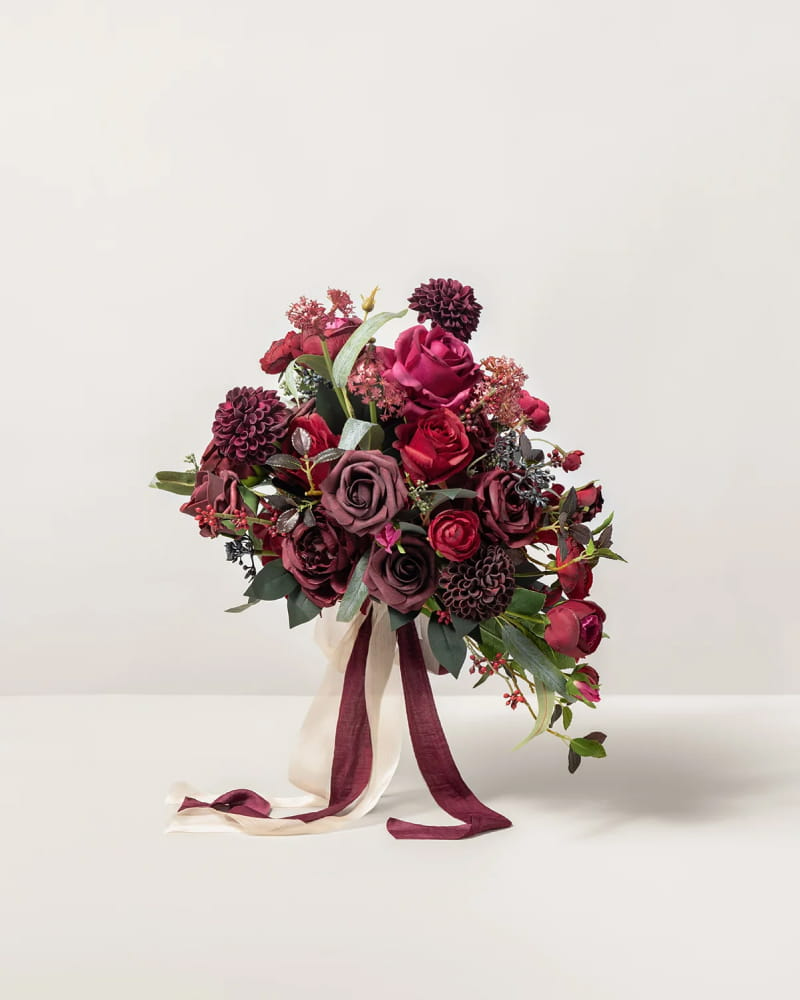 Bordeaux Red & Wine Bridal Bouquet