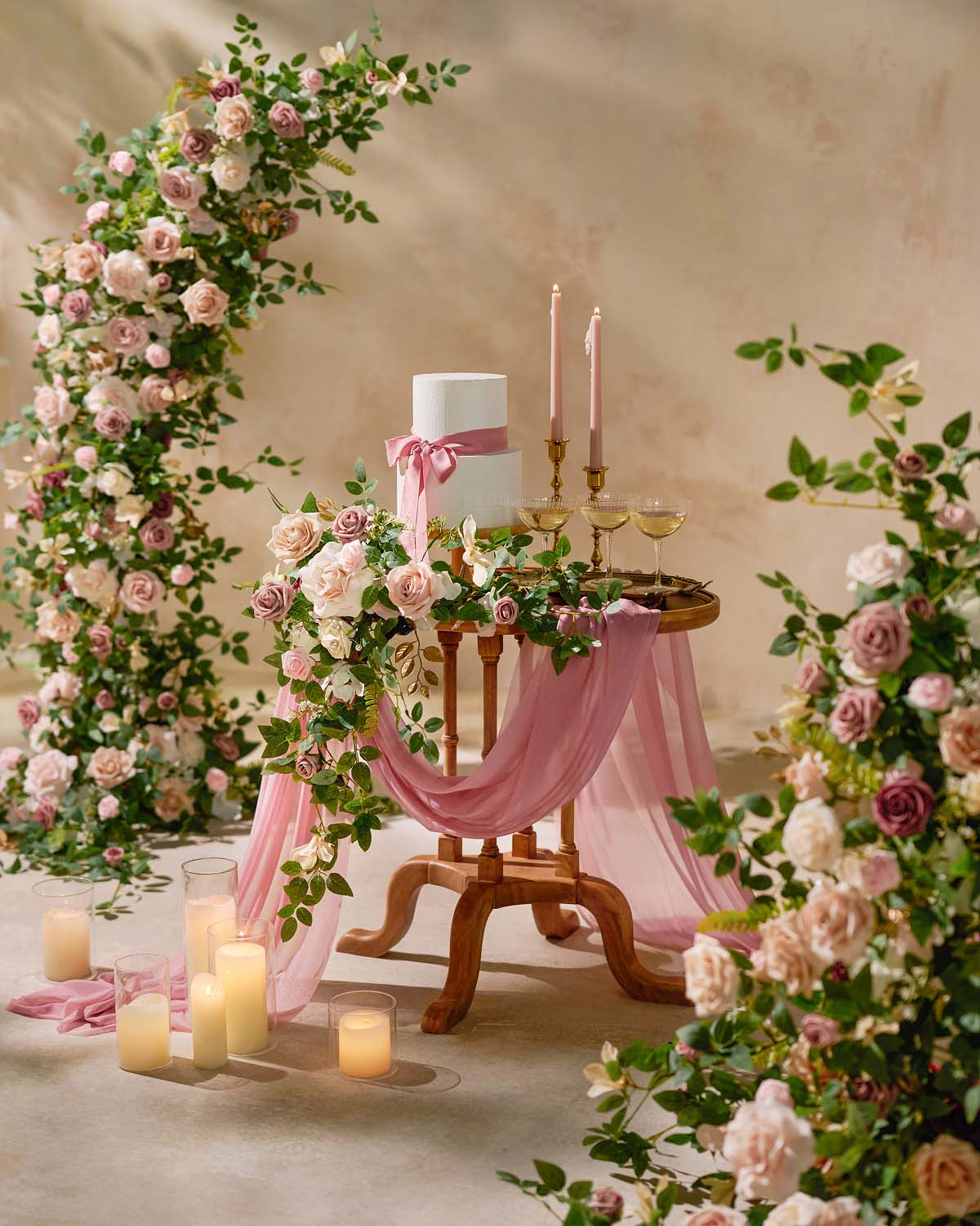 DIY Supporting Flower Boxes in Dusky Rose & Silver