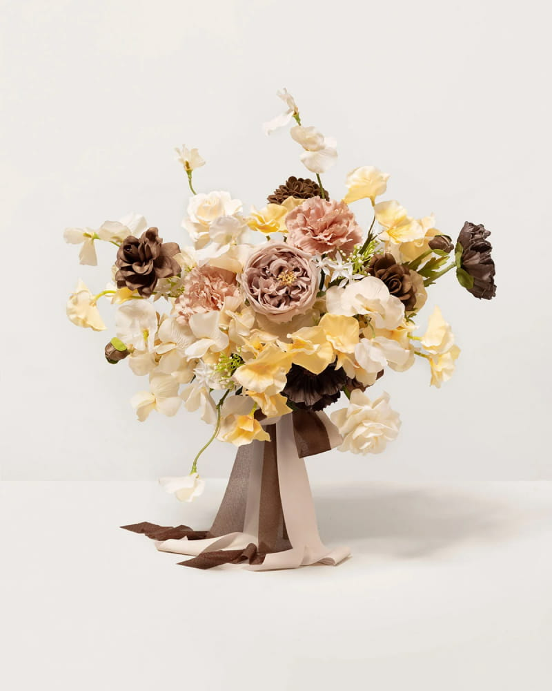 Earth Brown & Butter Yellow Bridal Bouquet