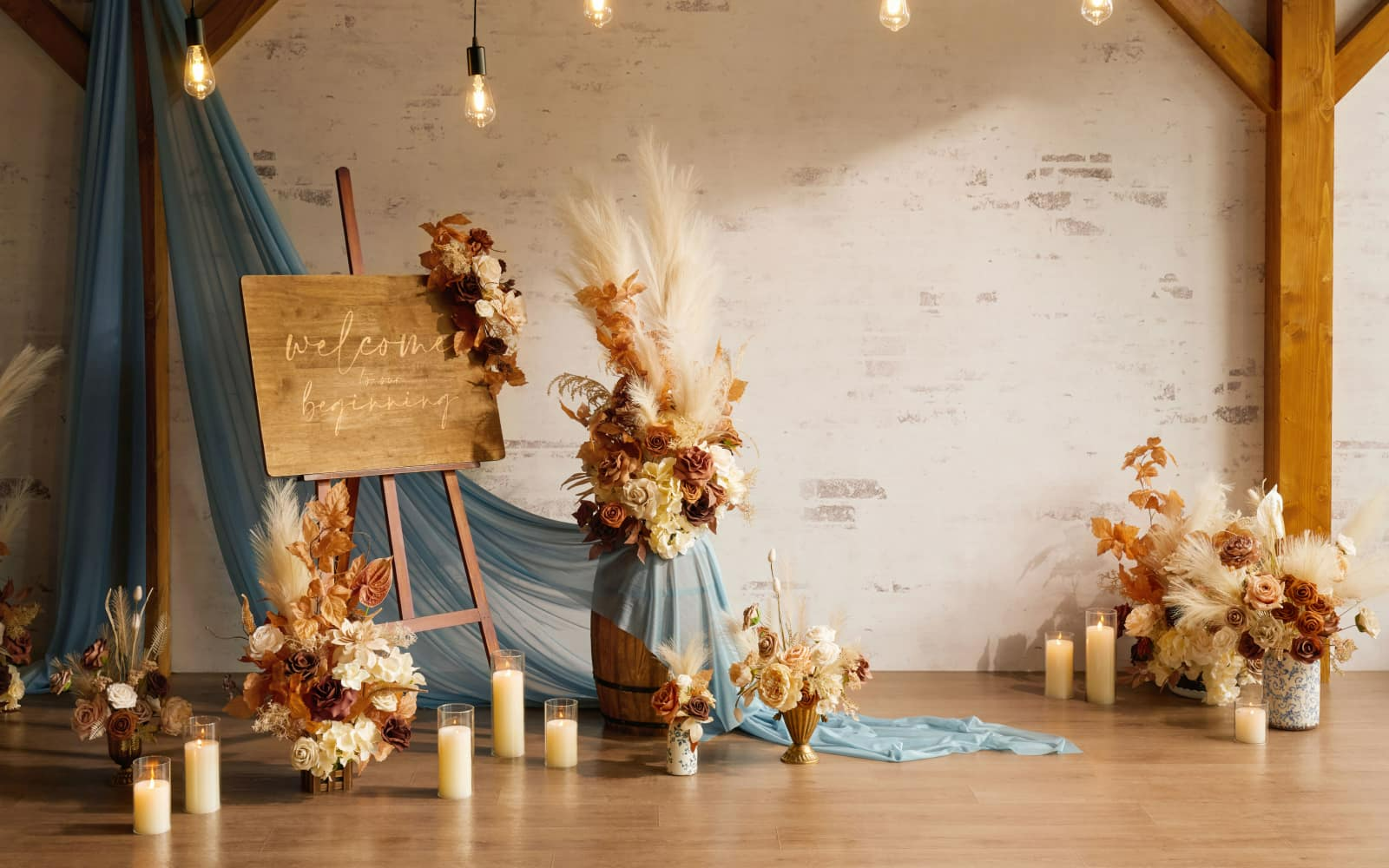 Wedding Aisle Runner Flower Arrangement in Rust & Sepia | Clearance