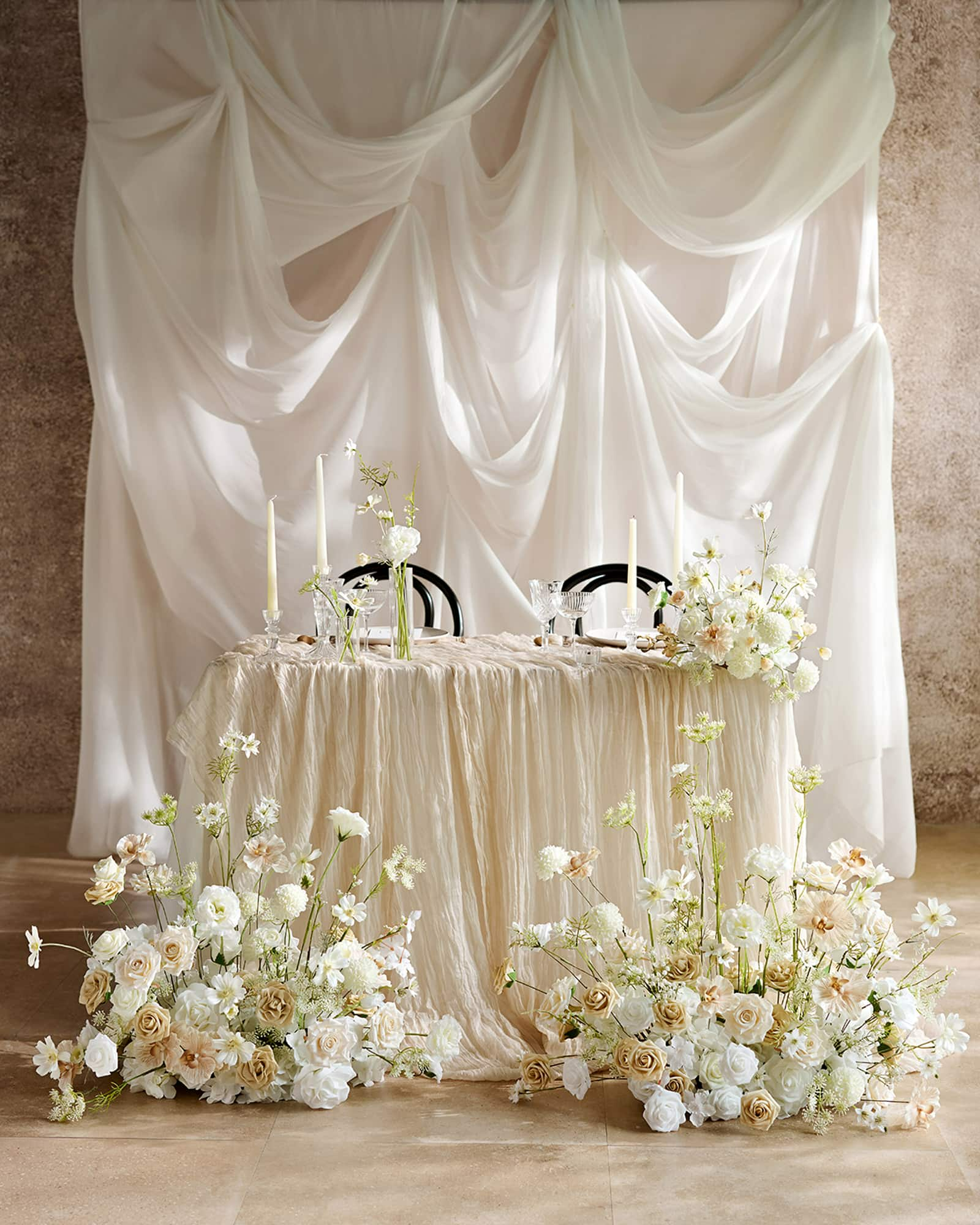 Brilliant White Arch Drapes