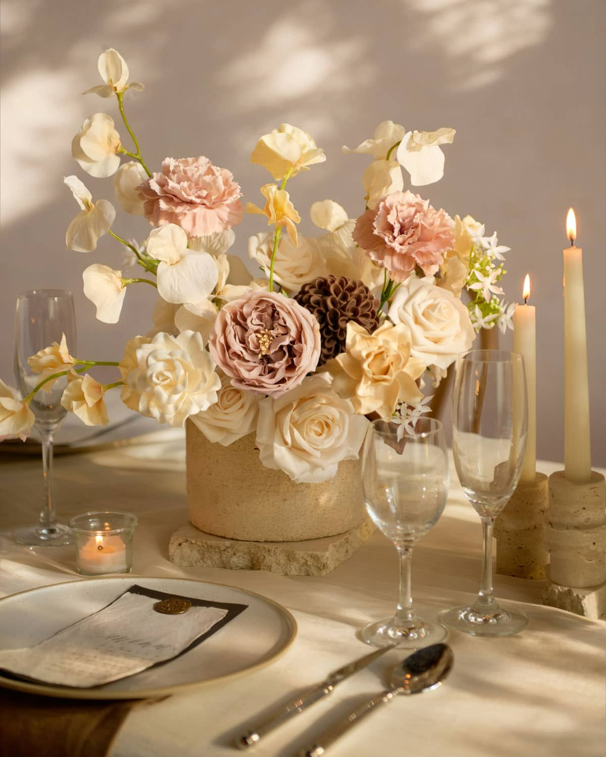 DIY Designer Flower Box in Earth Brown & Butter Yellow