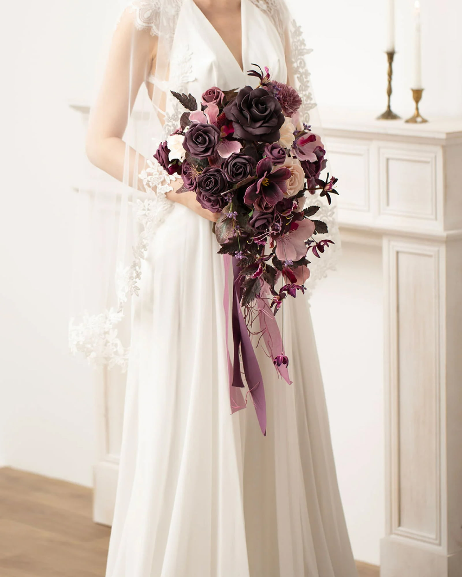 Bridal Bouquet in Plum Velvet