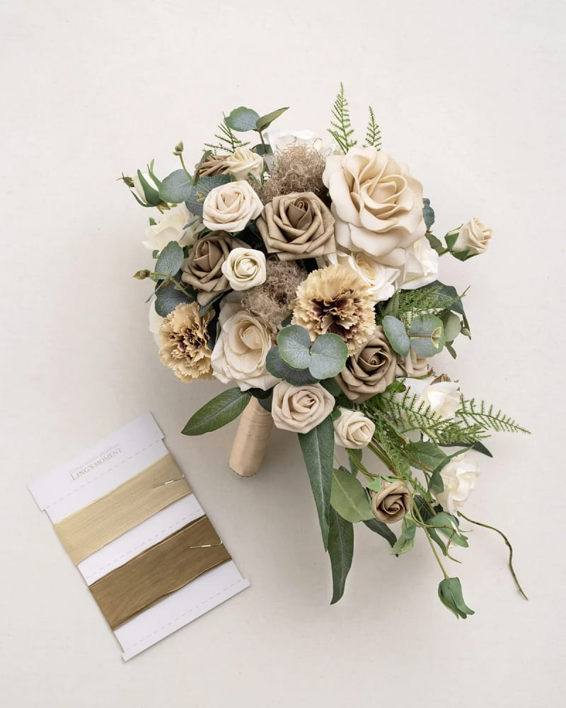 White & Beige Bridal Bouquet