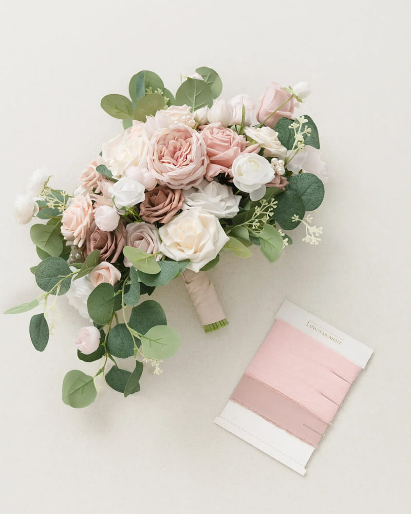Dusty Rose & Cream Bridal Bouquet