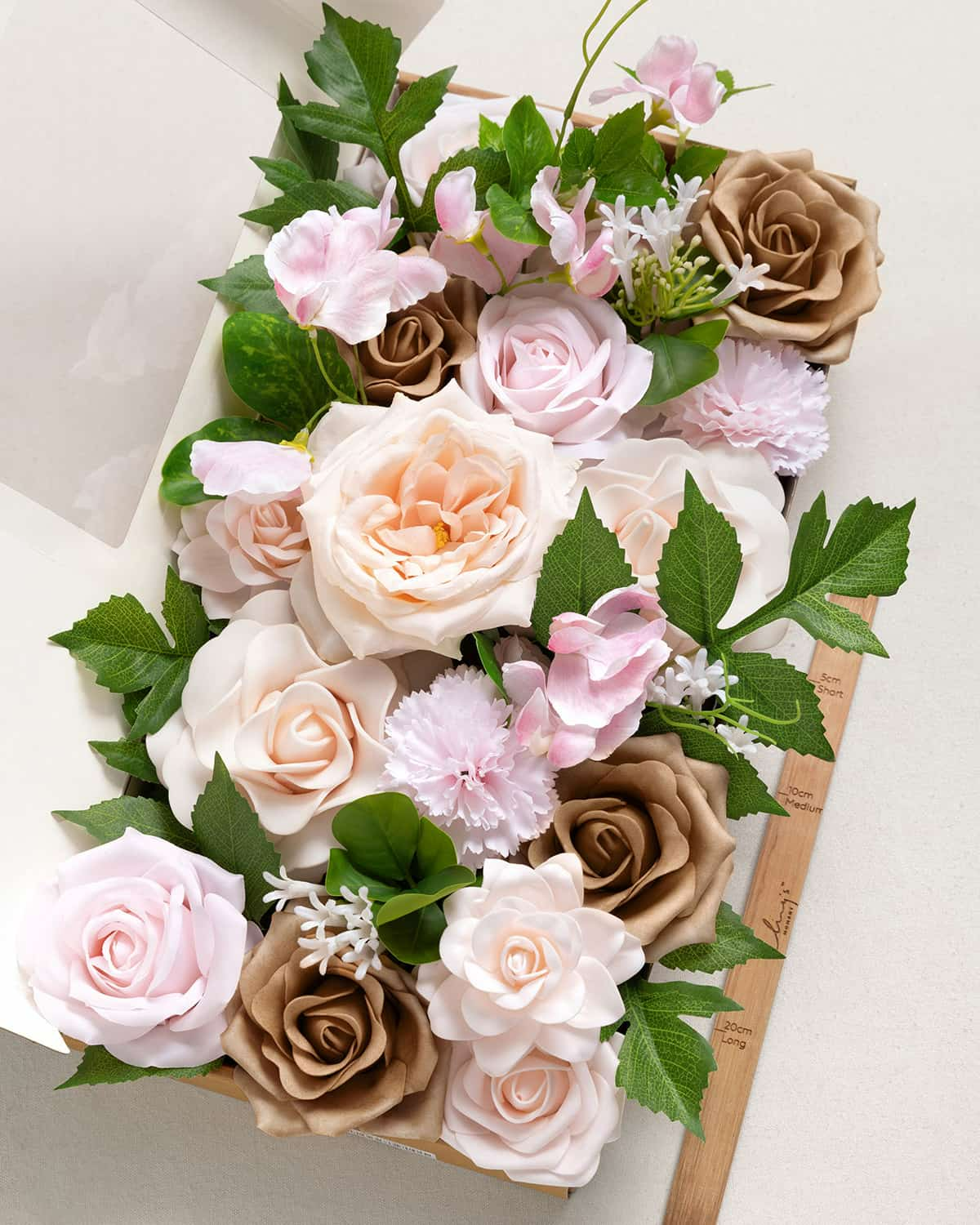 DIY Designer Flower Box in Powder Pink & Sand Beige