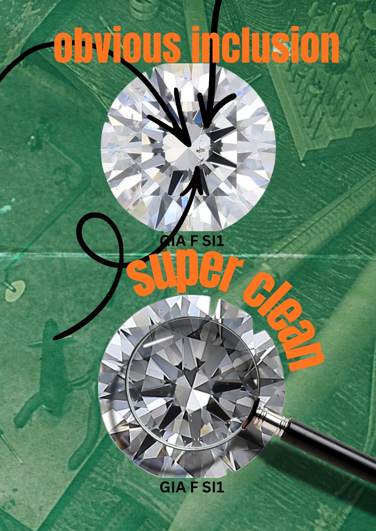 two diamonds the same quality but different