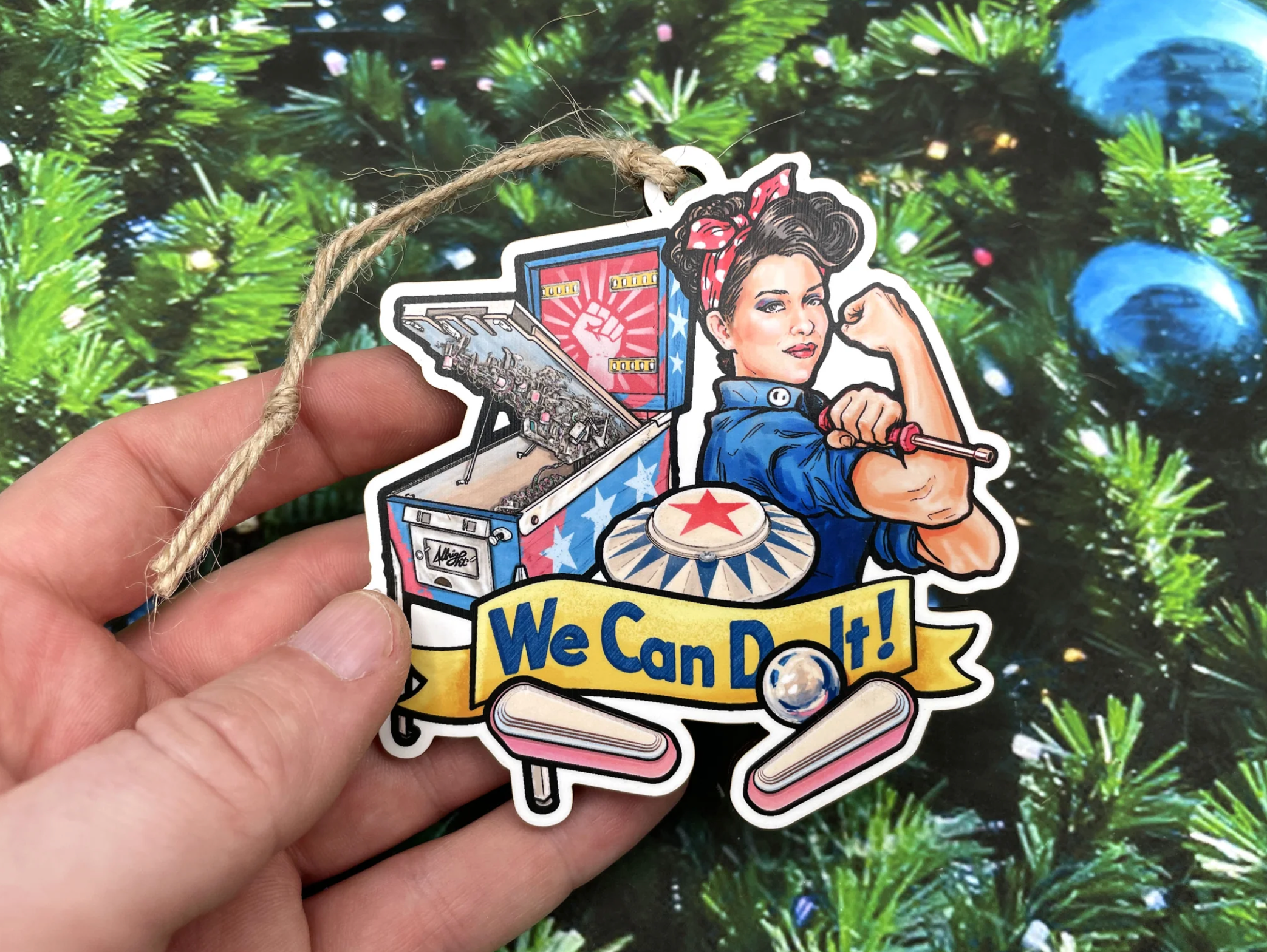 Rosie the Pinball Riveter Christmas Ornament