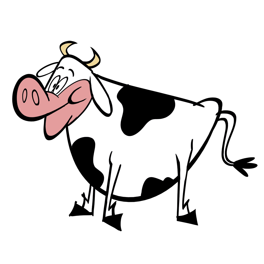 illustrated cow