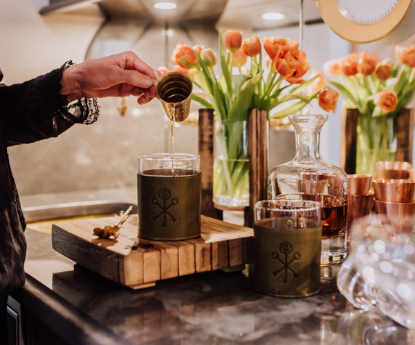 Leather Wrapped Old Fashioned Glass Pappy Van Winkle 