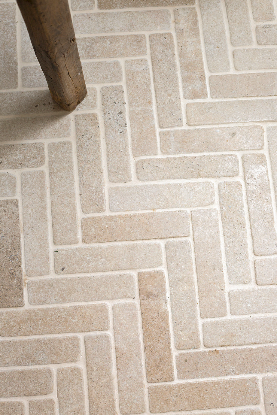 Tuscany natural stone herringbone close up 