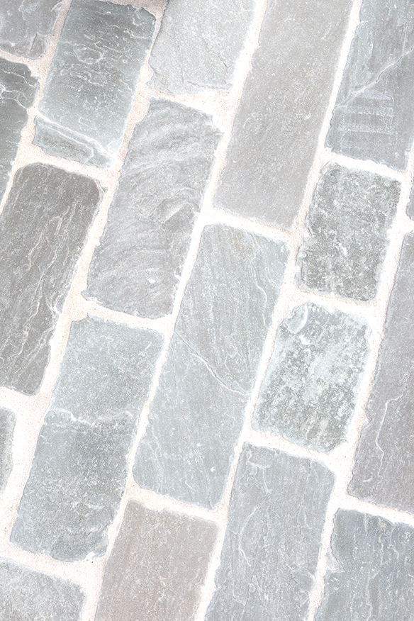 Cobblestone Patio Ideas Grey Sandstone Cobblestones
