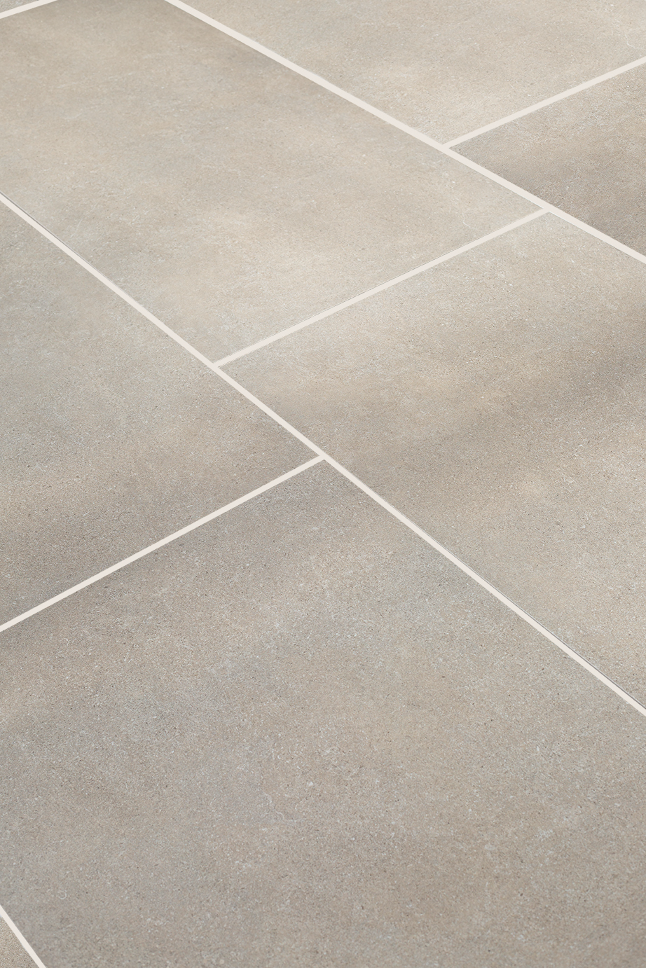 Beige porcelain stone effect tiles on the floor