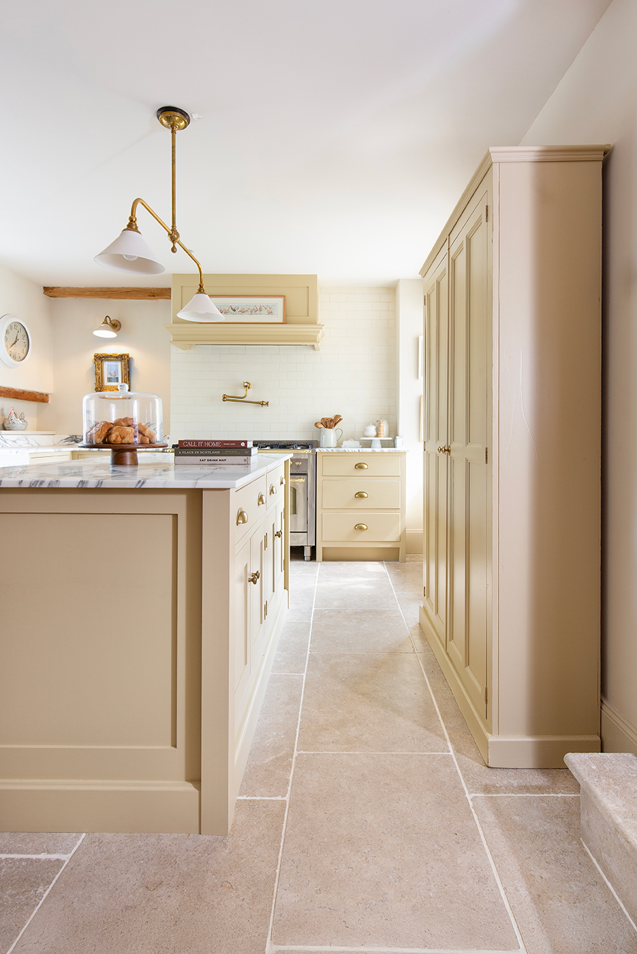 Dijon Tumbled Limestone Kitchen Floor