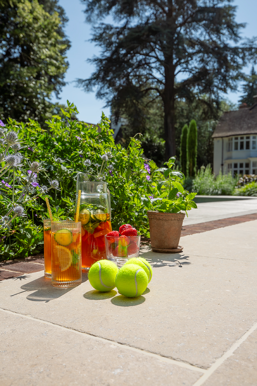 dijon tumbled limestone garden pavers wimbledon pimms