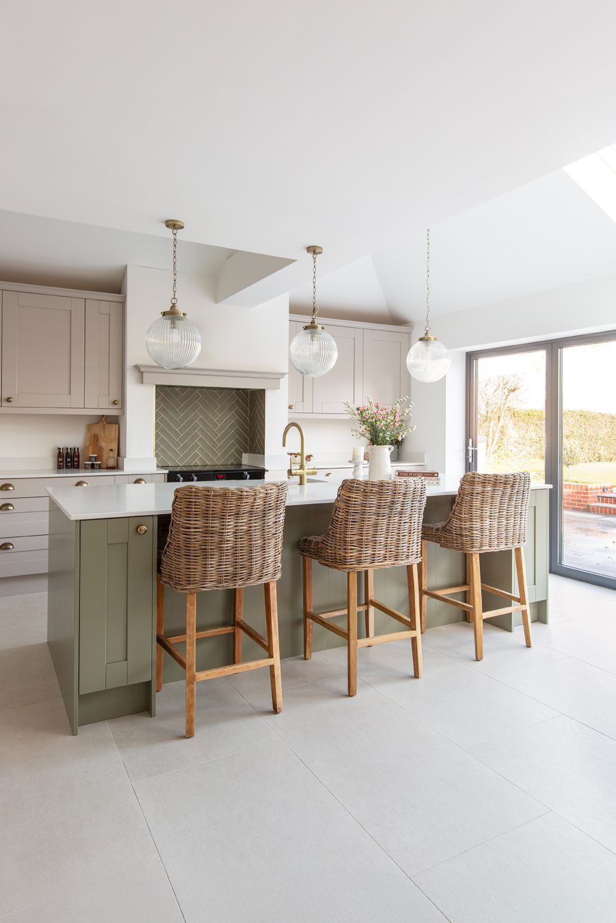 White kitchen tile ideas Cordelia White porcelain