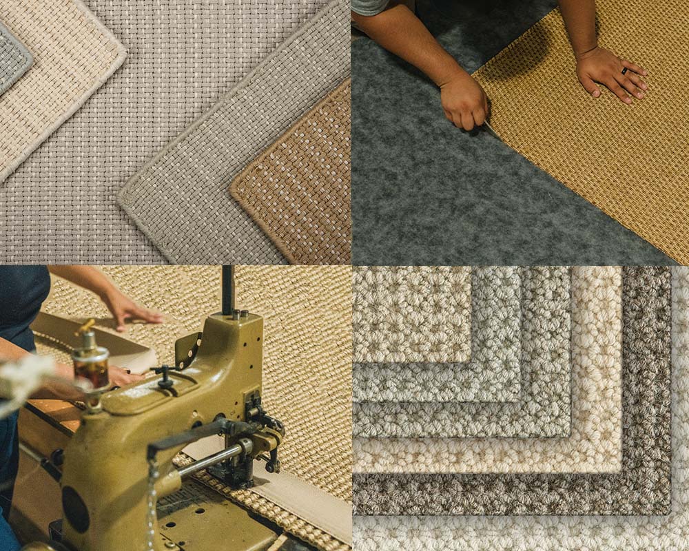 Custom Area Rug Manufacturing with material swatches