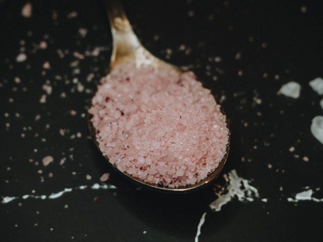Crystals of different mineral salts like magnesium and calcium.